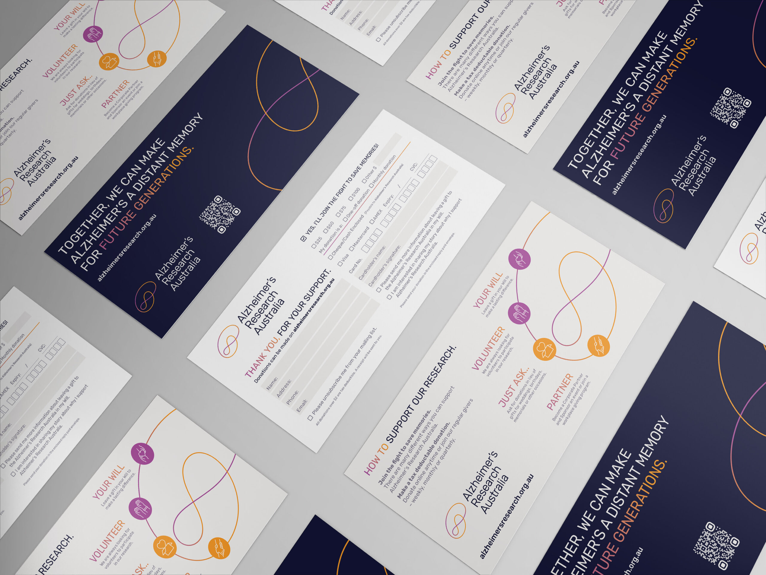 Alzheimer's Research Australia Graphic Design, Merchandise and Signage and Annual Report Design and Development by TL Design Co.